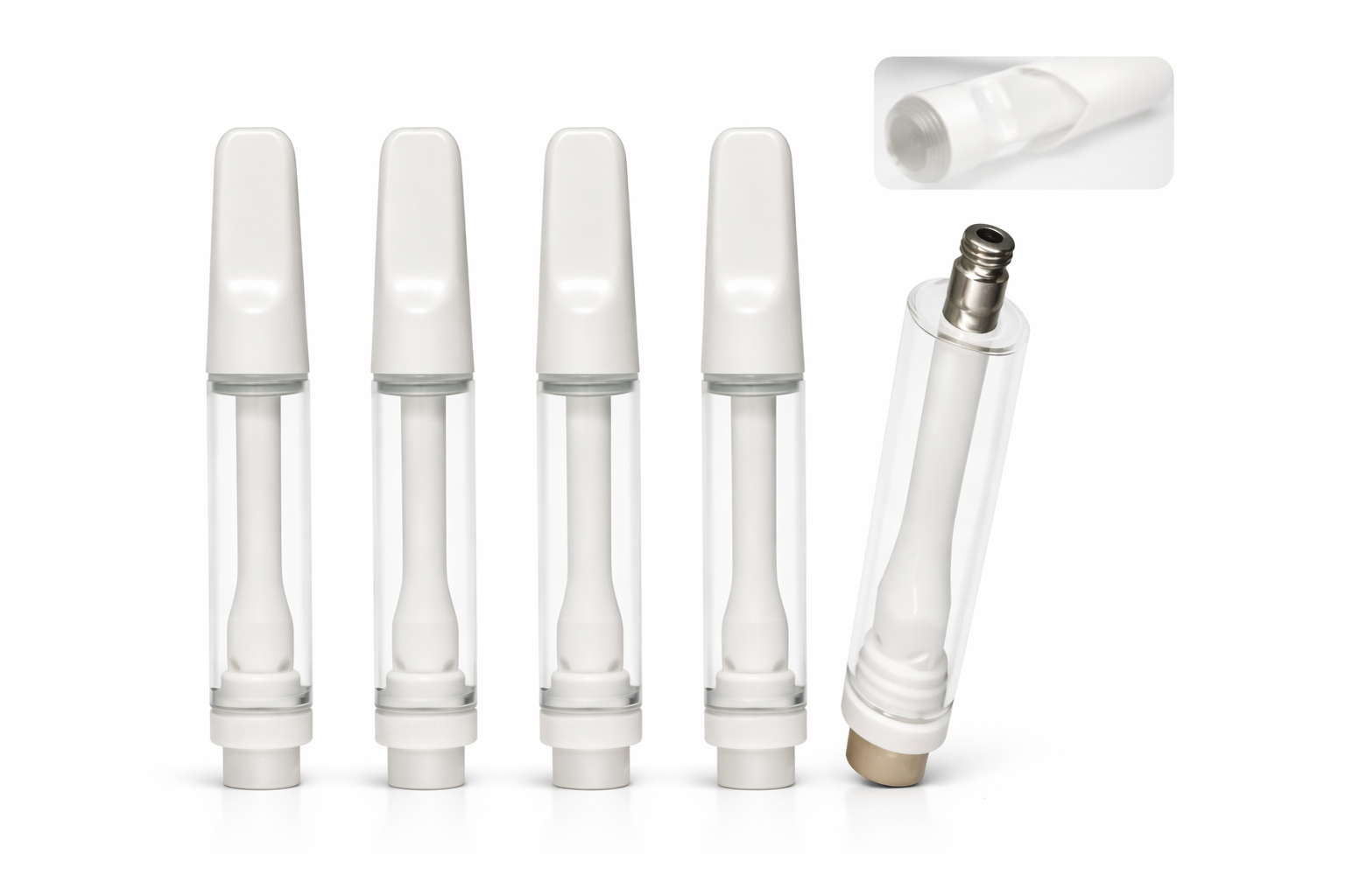 1.0ml Ceramic Flat Tip Vape Cartridge (Empty) Screw-in
